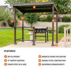 5’ x 8’ Bar and Griddle Pavilion