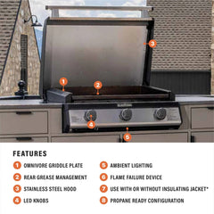 28" Drop-in Griddle with Hood